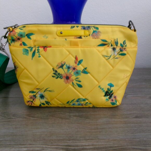 New LUG FLARE Yellow Bouquet RFID Crossbody Purse Bag Handbag NWOT Floral - Picture 2 of 13